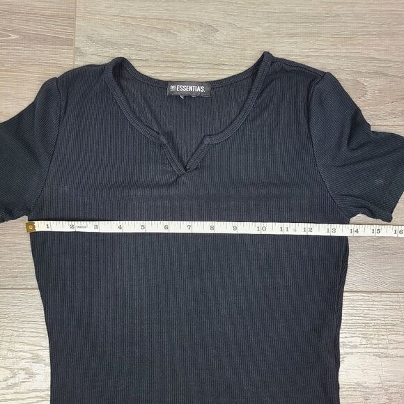 Streetwear Society Essentials Black Ribbed Short Sleeve T-Shirt XS - Picture 14 of 16